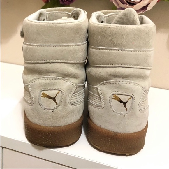 Off white/army green Puma Sky High Sneaker suede bundle - Picture 6 of 16